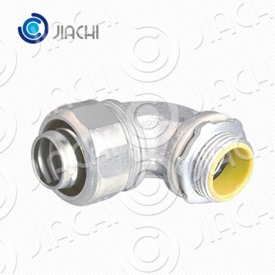 90 Degree Liquid Tight Connector- MALLEABLE IRON/GROUND TYPE